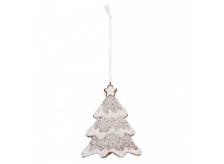 Závěsná dekorace zasněžená perníková chaloupka Frosted Ginger - 9*1*8 cm