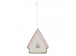Závěsná dekorace zelená perníková chaloupka Frosted Ginger - 9*1*10 cm