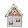 Závěsná dekorace modrá perníková chaloupka Frosted Ginger - 8*1*10 cm