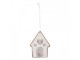 Závěsná dekorace zasněžená perníková chaloupka Frosted Ginger - 8*1*10 cm Clayre & Eef