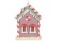 Růžová závěsná dekorace perníková chaloupka - 6*4*8 cm Clayre & Eef