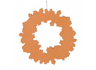 Hnědá vánoční závěsná ozdoba perníkový věneček - Ø 18*2 cm
