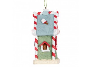 Zelená závěsná dekorace perníková chaloupka Candy - 6*4*8 cm