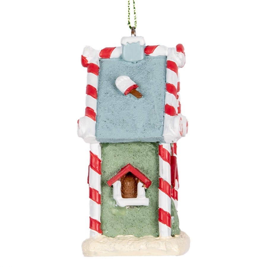 Zelená závěsná dekorace perníková chaloupka - 6*4*8 cm