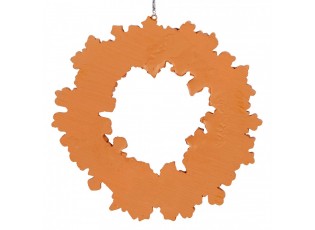 Hnědá vánoční závěsná ozdoba perníkový věneček - Ø 18*2 cm