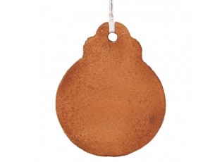 Hnědá vánoční závěsná dekorace perníková koule - 8*2*10 cm