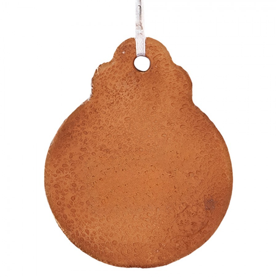 Hnědá vánoční závěsná dekorace perníková koule - 8*2*10 cm