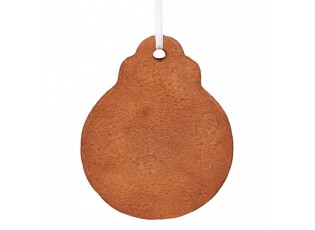 Hnědá vánoční závěsná dekorace perníková koule - 8*2*10 cm