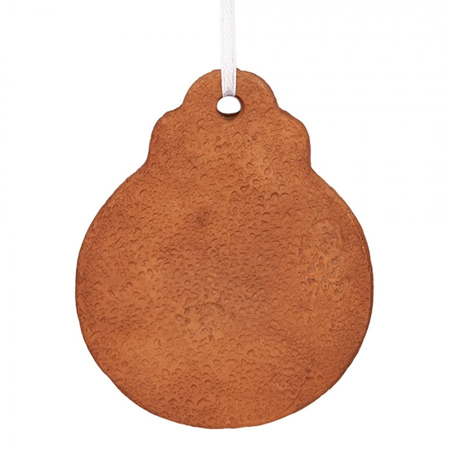 Hnědá vánoční závěsná dekorace perníková koule - 8*2*10 cm