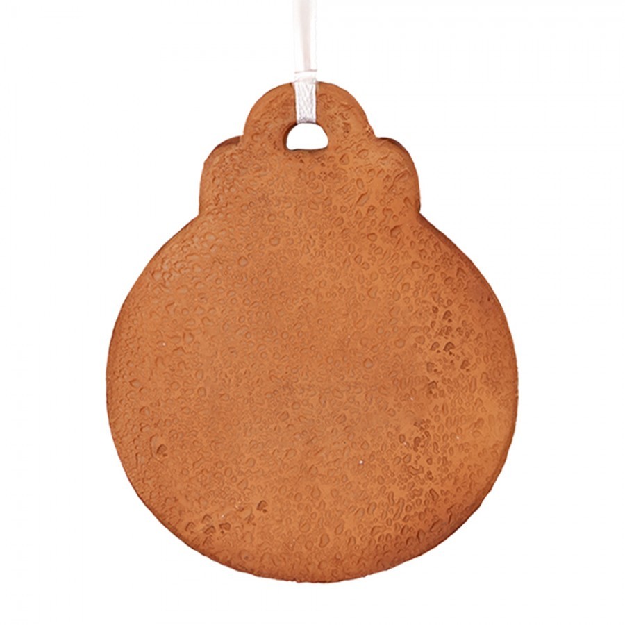 Hnědá vánoční závěsná dekorace perníková koule - 8*2*10 cm