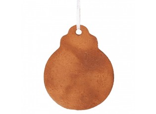 Hnědá vánoční závěsná dekorace perníková koule - 8*2*10 cm