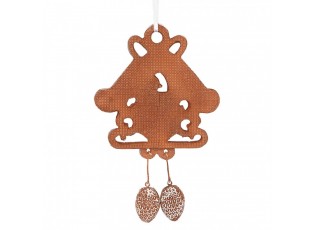 Hnědá závěsná dekorace perníkové hodiny kukačky - 12*2*18 cm