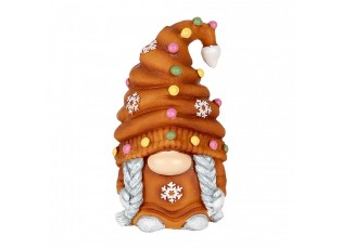 Decorative Figurine Gnome 8x8x13 Cm Brown Plastic - 8.0 cm