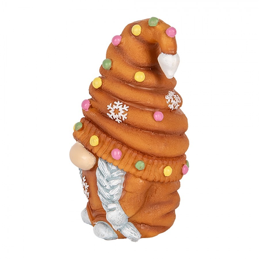 Decorative Figurine Gnome 8x8x13 Cm Brown Plastic - 8.0 cm