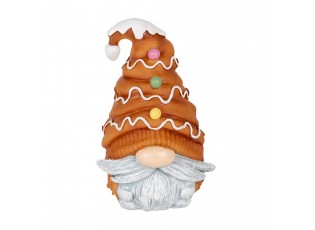 Decorative Figurine Gnome 9x8x13 Cm Brown Plastic - 8.0 cm