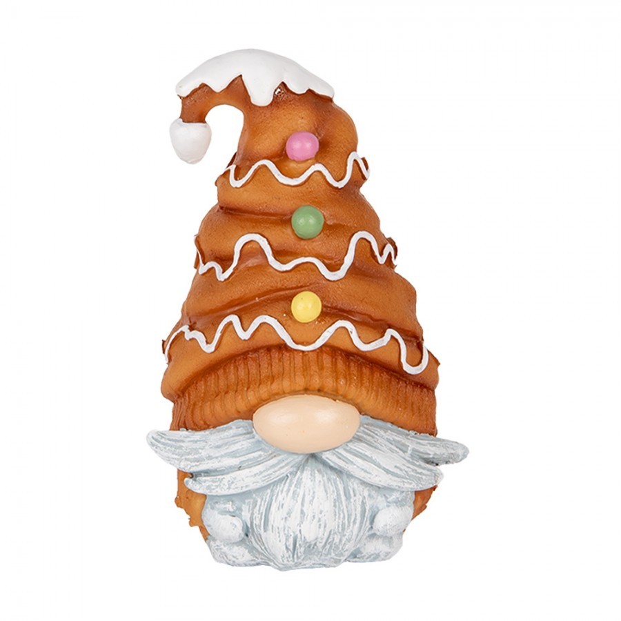 Decorative Figurine Gnome 9x8x13 Cm Brown Plastic - 8.0 cm