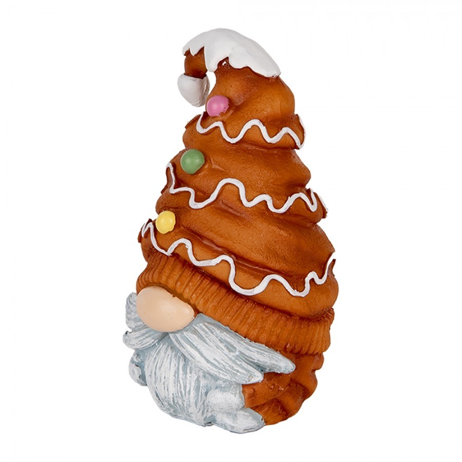 Decorative Figurine Gnome 9x8x13 Cm Brown Plastic - 8.0 cm