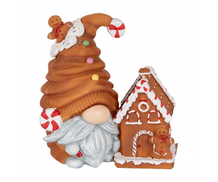 Christmas Decoration With LED Lighting Gnome 14x9x15 Cm Brown Plastic - 14.0 cm Clayre & Eef