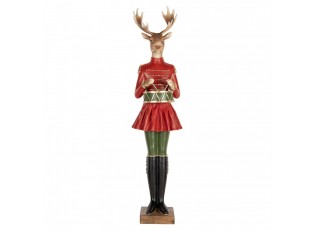 Christmas Decoration Figurine Deer 23x19x77 Cm Brown Plastic - 23.0 cm