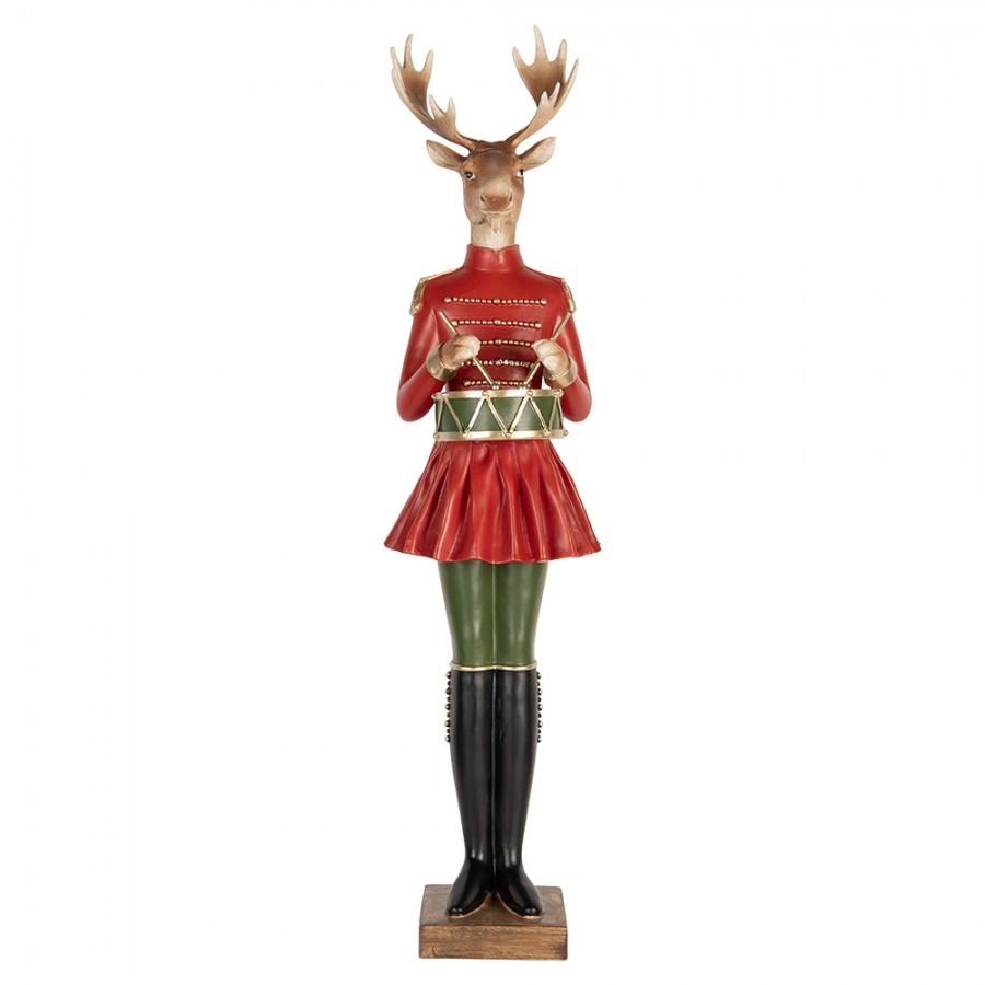 Christmas Decoration Figurine Deer 23x19x77 Cm Brown Plastic - 23.0 cm