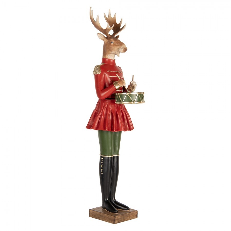 Vánoční figurka Jelen bubeník ve slavnostní uniformě - 23*19*77 cm