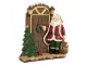 Červená vánoční dekorace Santa Claus u dveří - 18*7*20 cm Clayre & Eef
