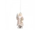 Béžová závěsná dekorace Santa držící lucernu - 5*4*9 cm Clayre & Eef