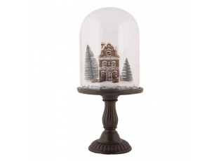 Perníková chaloupka v poklopu na podstavci Ginger Led - Ø 17*36 cm / 2*AAA