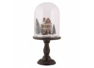 Perníková chaloupka v poklopu na podstavci Ginger Led - Ø 17*36 cm / 2*AAA