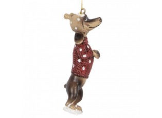 Závěsná dekorace jezevčík Dachshund ve svetříku - 4*3*10 cm