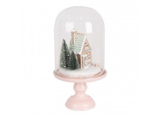 Perníková chaloupka v poklopu na podstavci Ginger Led - Ø 17*30 cm / 2*AAA