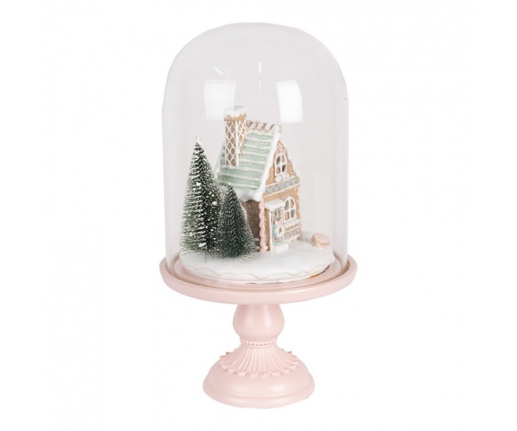 Perníková chaloupka v poklopu na podstavci Ginger Led - Ø 17*30 cm / 2*AAA Clayre & Eef