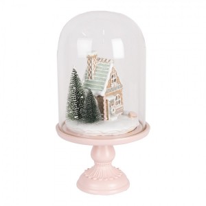 Perníková chaloupka v poklopu na podstavci Ginger Led - Ø 17*30 cm / 2*AAA