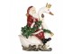 Červená vánoční dekorace Santa Claus na labuti - 13*10*16 cm Clayre & Eef