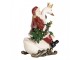 Červená vánoční dekorace Santa Claus na labuti - 13*10*16 cm Clayre & Eef