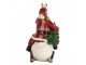 Červená vánoční dekorace Santa Claus na labuti - 13*10*16 cm Clayre & Eef