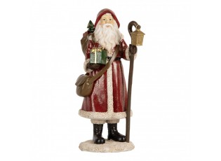 Červená vánoční dekorace Santa Claus s pytlem dárků - 12*11*26 cm