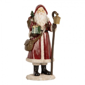 Červená vánoční dekorace Santa Claus s pytlem dárků - 12*11*26 cm