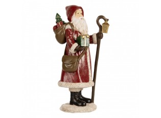 Červená vánoční dekorace Santa Claus s pytlem dárků - 12*11*26 cm