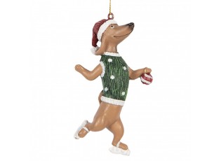 Závěsná dekorace jezevčík Dachshund na bruslích - 6*3*10 cm