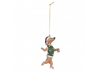 Závěsná dekorace jezevčík Dachshund na bruslích - 6*3*10 cm