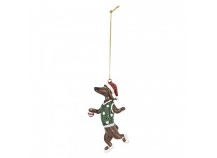 Závěsná dekorace jezevčík Dachshund na bruslích - 6*3*10 cm