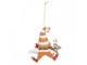 Christmas Ornament Gnome 8x4x10 Cm Orange Plastic - 8.0 cm Clayre & Eef