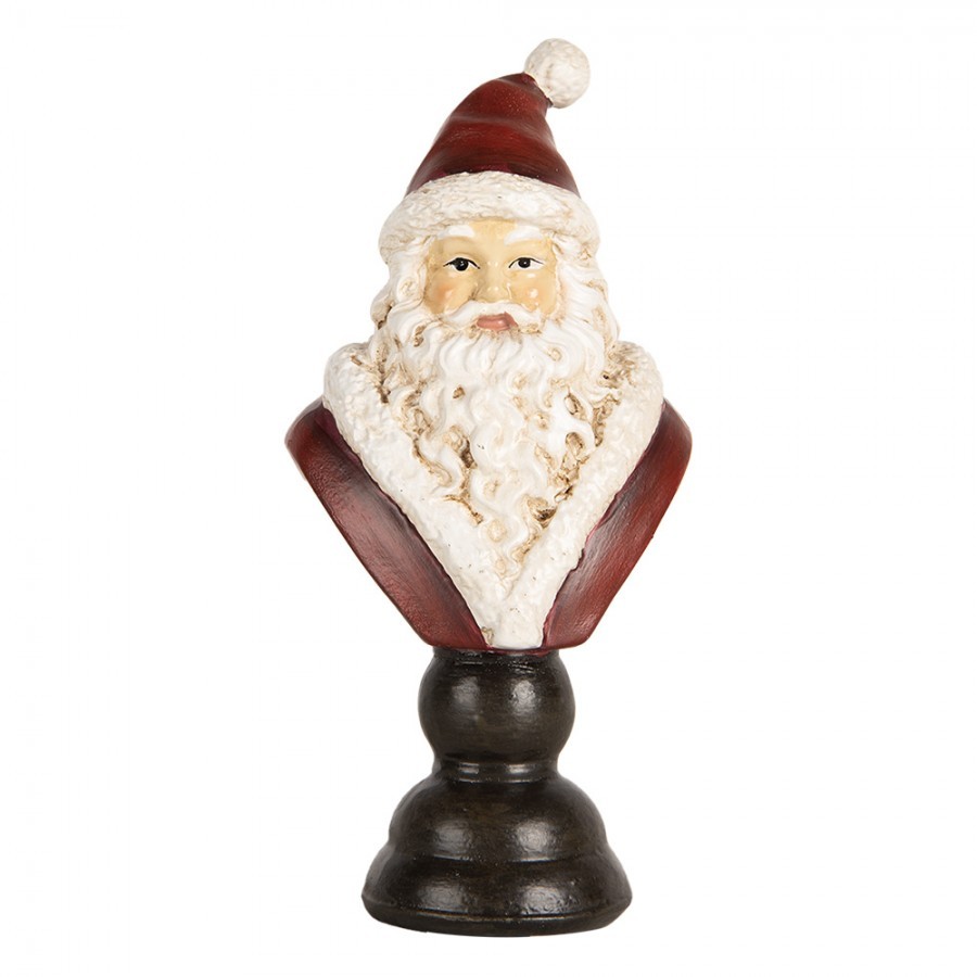 Červeno-bílá vánoční dekorace busta Santa - 7*5*15 cm