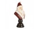 Červeno-bílá vánoční dekorace busta Santa - 7*5*15 cm Clayre & Eef