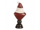 Červeno-bílá vánoční dekorace busta Santa - 7*5*15 cm Clayre & Eef