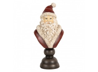 Červeno-bílá vánoční dekorace busta Santa - 11*8*22 cm