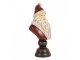 Červeno-bílá vánoční dekorace busta Santa - 11*8*22 cm Clayre & Eef