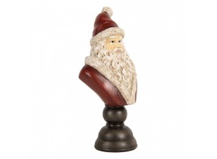 Červeno-bílá vánoční dekorace busta Santa - 11*8*22 cm