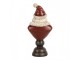 Červeno-bílá vánoční dekorace busta Santa - 11*8*22 cm Clayre & Eef